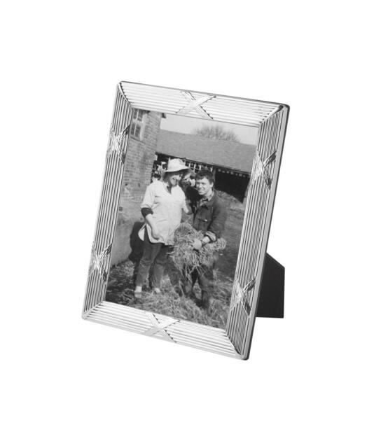 Ribbon & Reed Photo Frame 925 Sterling Silver English Hallmarks With Mahogany Back By Jewelaridesigns - image 1