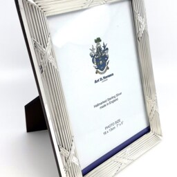 Ribbon & Reed Photo Frame 925 Sterling Silver English Hallmarks With Mahogany Back By Jewelaridesigns - thumbnail 2