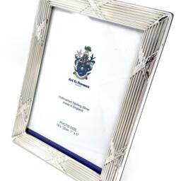 Ribbon & Reed Photo Frame 925 Sterling Silver English Hallmarks With Mahogany Back By Jewelaridesigns - thumbnail 3