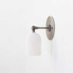 Brass Wall Sconce Light - Light- With Alabaster Shade, Ul Listed, No.0491 - thumbnail 2