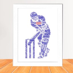Personalised Cricketer Print - Custom Word Wall Art Frame Christmas For Cricket Lover, Player, Digital Downloadable, Printable - thumbnail 2