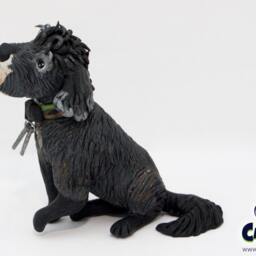 Custom Dog Sculpture With Military Tags Personalized Pet Memorial - thumbnail 3