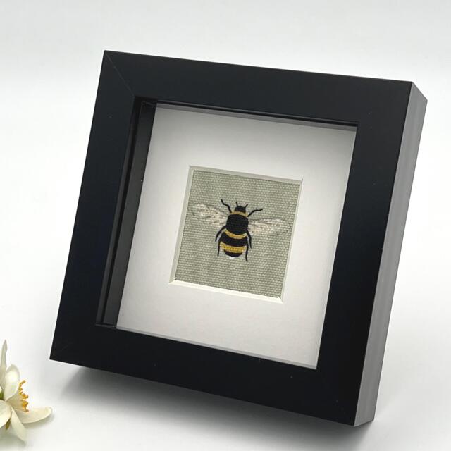 Bee On Green Background, Textile Picture, Sophie Allport Design - image 1