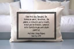 Personalized Pillow, Wedding Vows, Fiance Gift, Engaged 2nd Anniversary, Kneeling Pillow - thumbnail 1