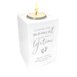 Personalised Angel Baby Memorial White Tea Light Holder - Loss Keepsake - thumbnail 4