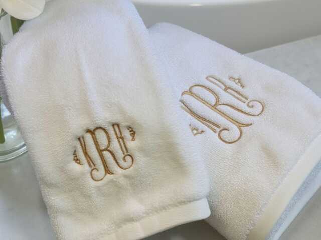 Monogrammed Bath Towel Set - Personalized Towels Bathroom Decor - image 1