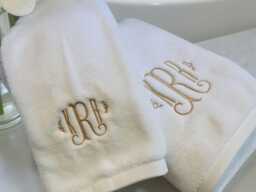 Monogrammed Bath Towel Set - Personalized Towels Bathroom Decor