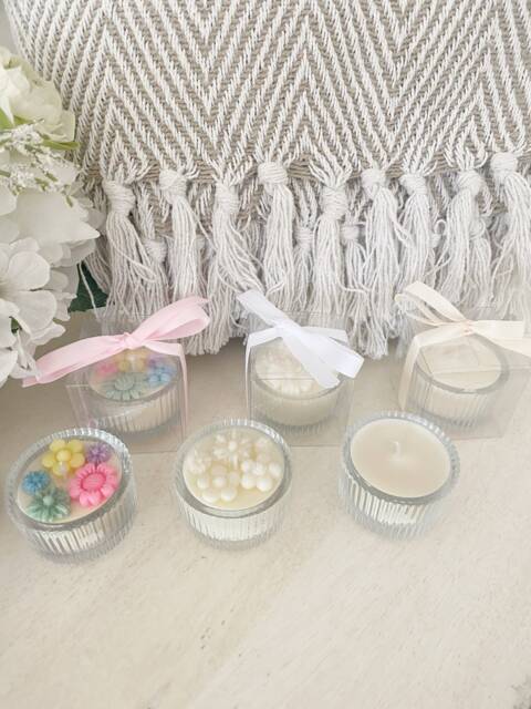 Candles - Votives Wedding Favours Bridal Shower Floarl Gifts For Her Tea Lights Gift Ideas Christmas Birthday Scented - image 1