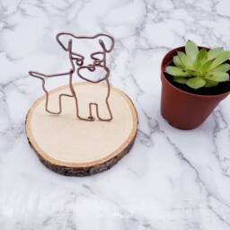 Miniature Schnauzer Wire Sculpture, Dog Memorial, Personalized Pet Portrait - thumbnail 3