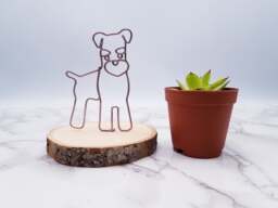 Miniature Schnauzer Wire Sculpture, Dog Memorial, Personalized Pet Portrait - thumbnail 1