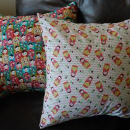 Matryoshka Doll Pillow Cover With Coordinating Tulip Envelope Style Backing - thumbnail 2