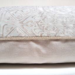 Fortuny Fabric Throw Pillow Cushion Cover Platinum Monotones Moresco Pattern - Made in Italy - thumbnail 4