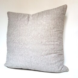 Fortuny Fabric Throw Pillow Cushion Cover Platinum Monotones Moresco Pattern - Made in Italy - thumbnail 3
