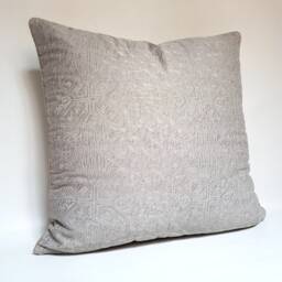 Fortuny Fabric Throw Pillow Cushion Cover Platinum Monotones Moresco Pattern - Made in Italy - thumbnail 2