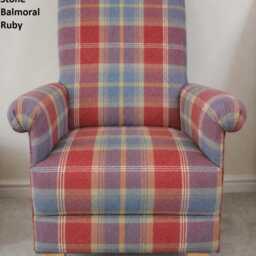 Porter & Stone Balmoral Fabric Adult Chair Armchair Tartan Check Accent Small Duck Egg Ochre Grey Red Pink Purple Bedroom Kitchen Gingham - thumbnail 2