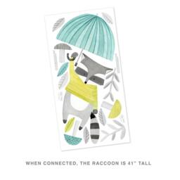 Floating Raccoon - Fabric Wall Decal Woodland Mej - thumbnail 4
