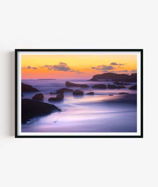 Rocky Beach Sunset Print, Coastal Photography Wall Art, House Decor - image 1