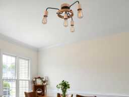 Wooden Farmhouse Chandelier Kitchen Lighting Dining Room Ceiling Light - thumbnail 1