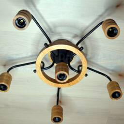Wooden Farmhouse Chandelier Kitchen Lighting Dining Room Ceiling Light - thumbnail 4