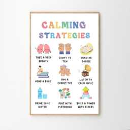 Calming Strategies Affirmations For Kids Quote Art Canvas Poster, Classroom Quotes, Children's Room Aesthetic Decor, Printed Gift - thumbnail 2