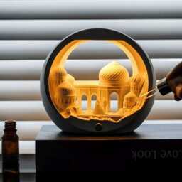 Gypsum Castle Diffuser Lamp, Aromatherapy Led Desk Light - thumbnail 2
