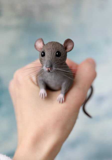 Mouse Figurine, 3D Pet Copy, Rat Portrait, Figurine, Polymer Clay Mouse, Replica, Toy, Lover Gifts, Rats Art, Agouti - image 1