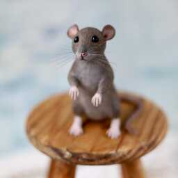Mouse Figurine, 3D Pet Copy, Rat Portrait, Figurine, Polymer Clay Mouse, Replica, Toy, Lover Gifts, Rats Art, Agouti - thumbnail 2