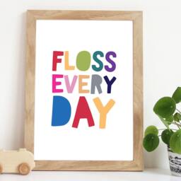 Floss Everyday Print, Kids Bathroom Prints, Shared Bathroom, Wall Art, Sign, Decor, Rules, Home - thumbnail 1