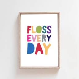 Floss Everyday Print, Kids Bathroom Prints, Shared Bathroom, Wall Art, Sign, Decor, Rules, Home - thumbnail 3