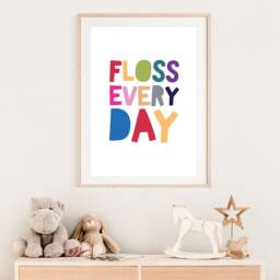 Floss Everyday Print, Kids Bathroom Prints, Shared Bathroom, Wall Art, Sign, Decor, Rules, Home - thumbnail 2