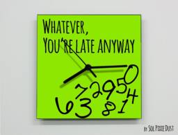 Whatever, You're Late Anyway/Square Green - Wall Clock - thumbnail 1