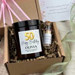 Personalised 50Th Birthday Candle Gift Milestone Keepsake For Her - thumbnail 3