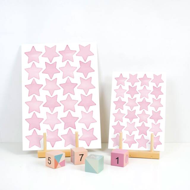 Star Wall Decals Neutral Nursery Decor, PVC-Free Paper Stickers - image 1
