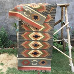 Kilim Runner Rug, Bedside Runner, Navajo Trible Modern Interior, Home D??cor Anti Slipery Handmade Stairs - thumbnail 2