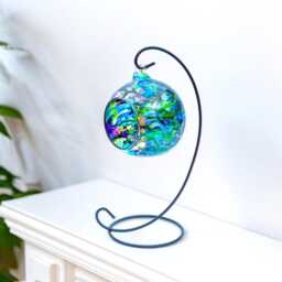 Abstract Northern Lights Inspired Glass Candle Holder, Hand Painted, Home Decor - thumbnail 2