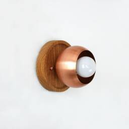Copper An White Oak Farmhouse Sconce Light & Fixture Lamp Kitchen Dining Room Entry - thumbnail 4