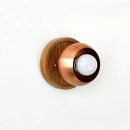 Copper An White Oak Farmhouse Sconce Light & Fixture Lamp Kitchen Dining Room Entry - thumbnail 3