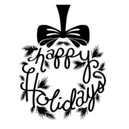 Happy Holidays Wreath Vinyl Wall Decal - Christmas Decor - thumbnail 3