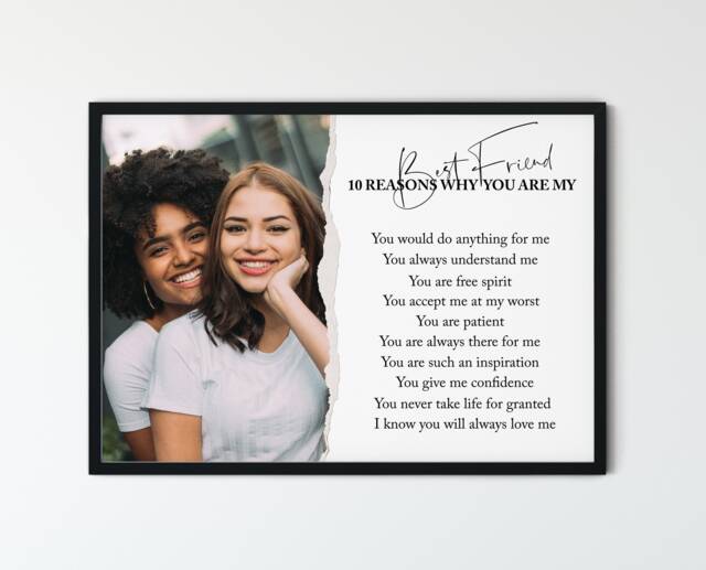 10 Reasons Why You Are My Best Friend, Personalised Friend Birthday Gift, Wall Art Print, Gift For - image 1