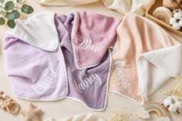 Baby Blanket With Name, Personalized Blankets For Baby Shower Gift, Newborn Gifts, Stroller Personalised Girl Gift
