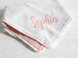 Baby Blanket With Name, Personalized Blankets For Baby Shower Gift, Newborn Gifts, Stroller Personalised Girl Gift - thumbnail 1