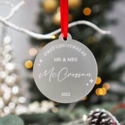 Personalised First Christmas As Mr & Mrs Bauble Married Ornament Decorationgift For Couple Gifts - thumbnail 3