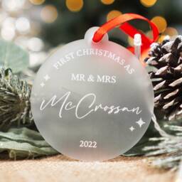 Personalised First Christmas As Mr & Mrs Bauble Married Ornament Decorationgift For Couple Gifts - thumbnail 2