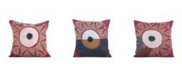 "Set Of 3 Pcs, Suzani Pillow Cover, Uzbek Pillow, 14.96"" X 15.35" - thumbnail 1
