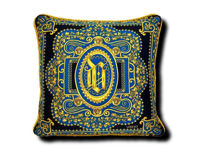 Blue Ivy Scarf Pillow - Blue/Black/Gold - image 1