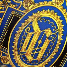 Blue Ivy Scarf Pillow - Blue/Black/Gold - thumbnail 4