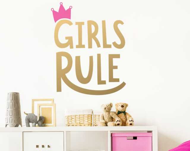 Girls Rule Wall Decal - Kids Room Decal, Nursery Removable Sticker, Vinyl Decor, Cute Decor - image 1