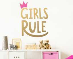 Girls Rule Wall Decal - Kids Room Decal, Nursery Removable Sticker, Vinyl Decor, Cute Decor - thumbnail 1