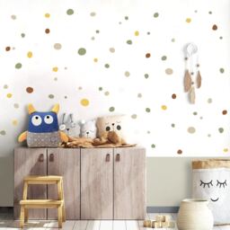 Hand Drawn Polka Dot Wall Stickers Multicolored, Irregular Dots Decals, Imperfect Decal Dots, Nursery & Kids Room - thumbnail 3
