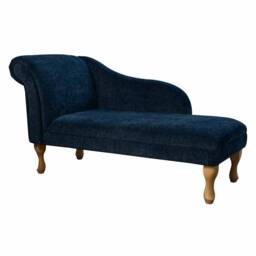 Handmade Navy Soft Chaise Longue - British Bespoke Made